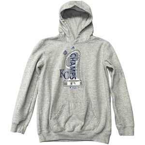 Kansas City Royals Hoodie Youth L Womens M Gray MLB Baseball World Series Champs